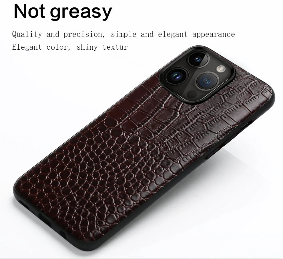 Genuine Leather iPhone Case for Apple iPhone 14 13 12 11 Pro Max Mini X XR XS 6S 7 8 SE 2020 Back Cover