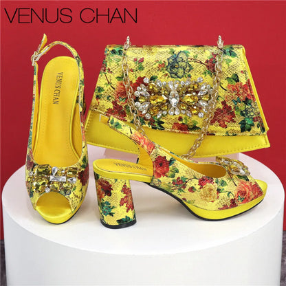 Italian Style Evening Party shoes And Bag Set New