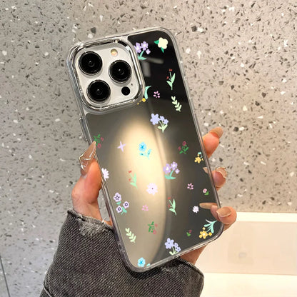 Rose Flower Make Up Mirror Cover Phone Case