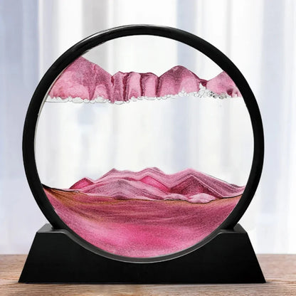 7-inch Quicksand Sand View Deep Sea Art Picture Hourglass 3D Dynamic Display Motion Sand Painting Home Office Decoration Gifts