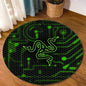 Razer Round Rugs Carpet Game Rome Gamer Gift Door Floor Mat Playroom Upholstery Living Room Bedroom Fashion Gaming Rug Decor