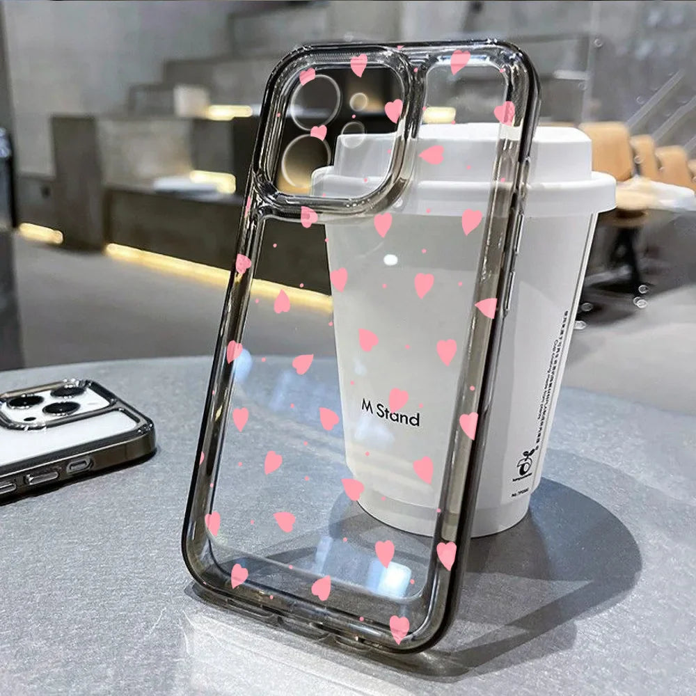 Pink Love Heart Phone Case