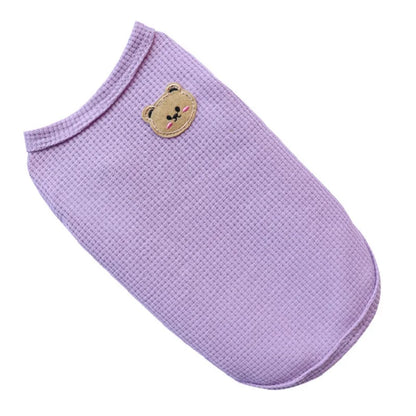 Pet Clothes Spring Summer Cat Dog T-shirt Breathable Waffle Vest Puppy Kitten Pet Supplies Chihuahua French Bulldog Clothing