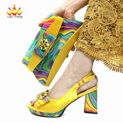 Italian Design Shoes Matching Bag Set