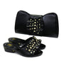 Latest Italian Design Casual Ladies Slippers and bag set