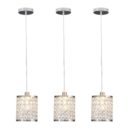 Crystal Pendant Light Modern Kitchen Island Lighting Adjustable White | Lighting | Kitchen + Metal