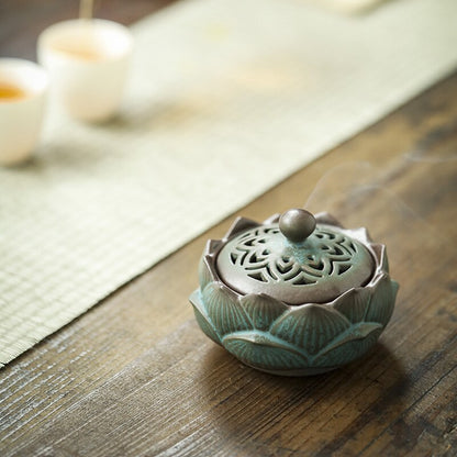 Lotus Ceramic Coil Incense Censer Holder