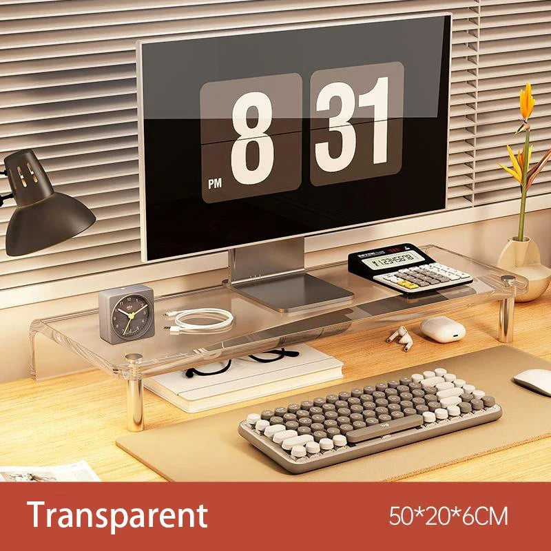 Transparent Acrylic Desktop Organizer Desktop Items Shelf Computer Monitor Heightening Shelf To Protect The Cervical Spine