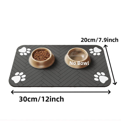 Pet Feeding Mat-Absorbent Pet Placemat for Food and Water Bowl
