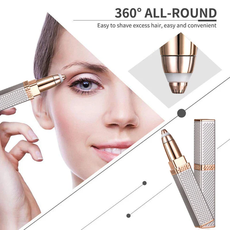 Women's Electric Eyebrow Trimmer Rechargeable Hair Removal Shaving Lip Bikini Lady Shaver Remover Body Facial Nose Epilator