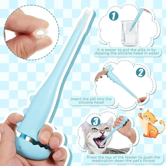 Pet Medication Feeder Cats and Dogs Pet Pill Dispenser Silicone Syringe with Soft Tip Medicinal Pusher for Small Animals