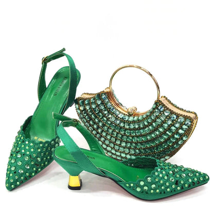 Latest Luxury Pattern Ladies Shoes And Bag Set