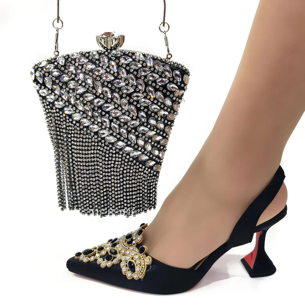 Italy beautiful Italian Shoes with Matching Bag Set HSW1-22