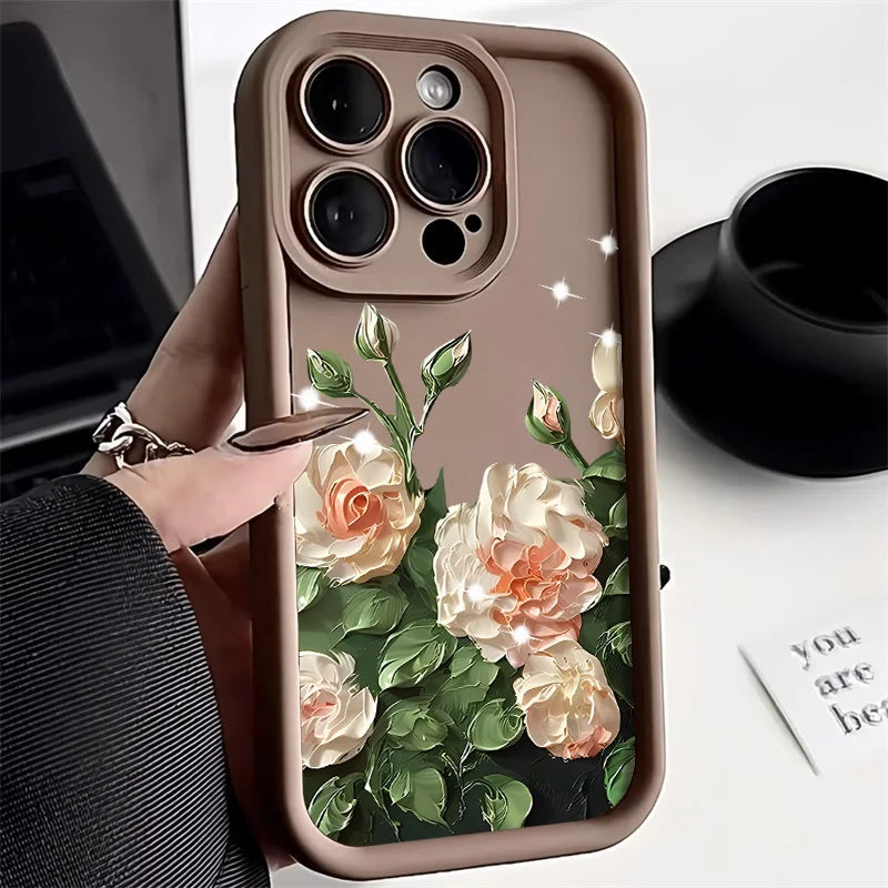 Crystal Rose Flower Phone Case