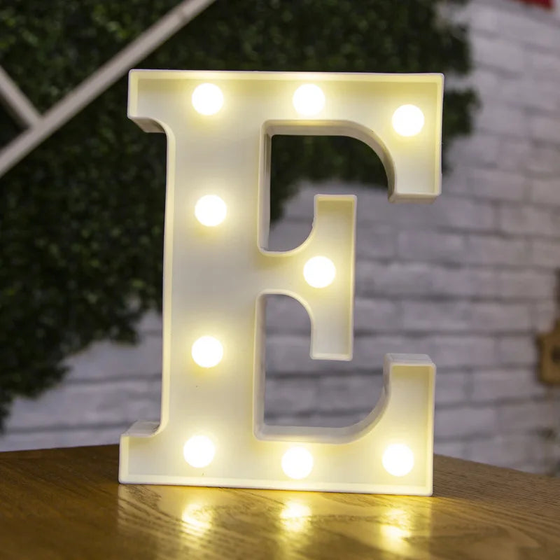 Decorative Letters Alphabet Letter LED Lights Luminous Number Lamp Night Light Wedding Proposal Party Baby Bedroom Decoration