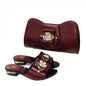 Latest Italian Design Casual Ladies Slippers and bag set