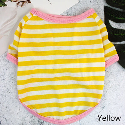 Stripe Spring Dog T-shirt Soft Small Medium Dog Puppy Clothing Shirt Vest Printed Pet Dog Puppy Vest T-shirt Dog Cloth