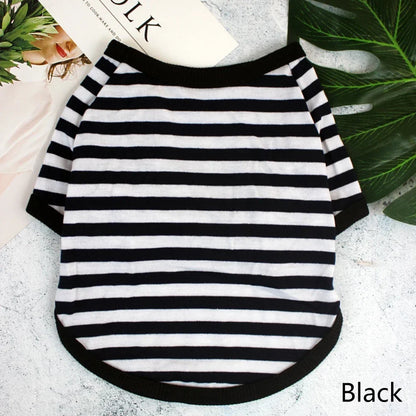 Stripe Spring Dog T-shirt Soft Small Medium Dog Puppy Clothing Shirt Vest Printed Pet Dog Puppy Vest T-shirt Dog Cloth