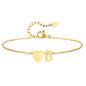 Women Heart Initial Stainless Steel Personalized Anklet Bracelets