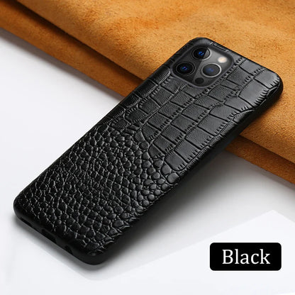 Genuine Leather iPhone Case for Apple iPhone 14 13 12 11 Pro Max Mini X XR XS 6S 7 8 SE 2020 Back Cover