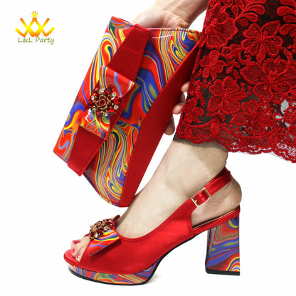 Italian Design Shoes Matching Bag Set