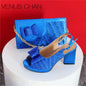 Super Heels Peep Toe Ladies Shoes with Bag Set