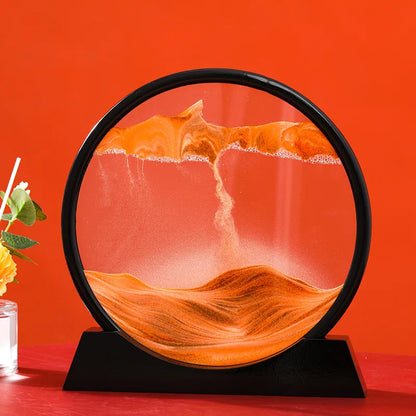3D Moving Sand Art Picture Round Glass Deep Sea Sandscape Hourglass Quicksand Craft Flowing Painting Office Home Decor Gift