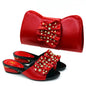 Latest Italian Design Casual Ladies Slippers and bag set