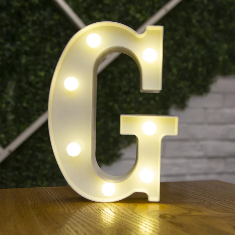 Decorative Letters Alphabet Letter LED Lights Luminous Number Lamp Night Light Wedding Proposal Party Baby Bedroom Decoration