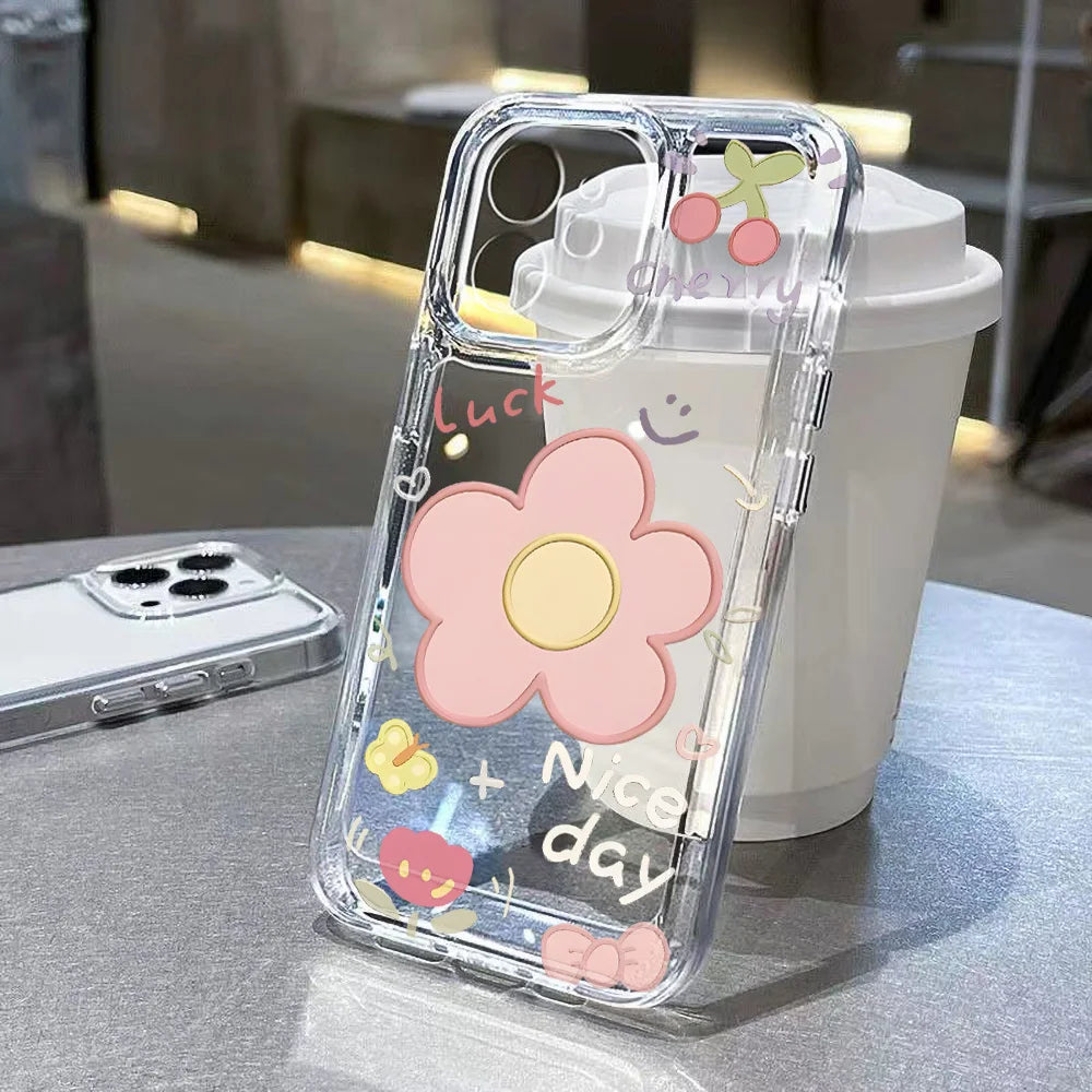 Flowers Silicone Soft Shockproof Cover Phone Case