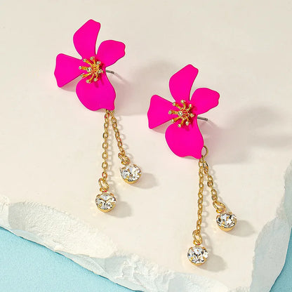 Big Flower Drop Earrings
