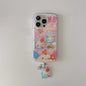Cute pink rabbit colored cloud flower phone case