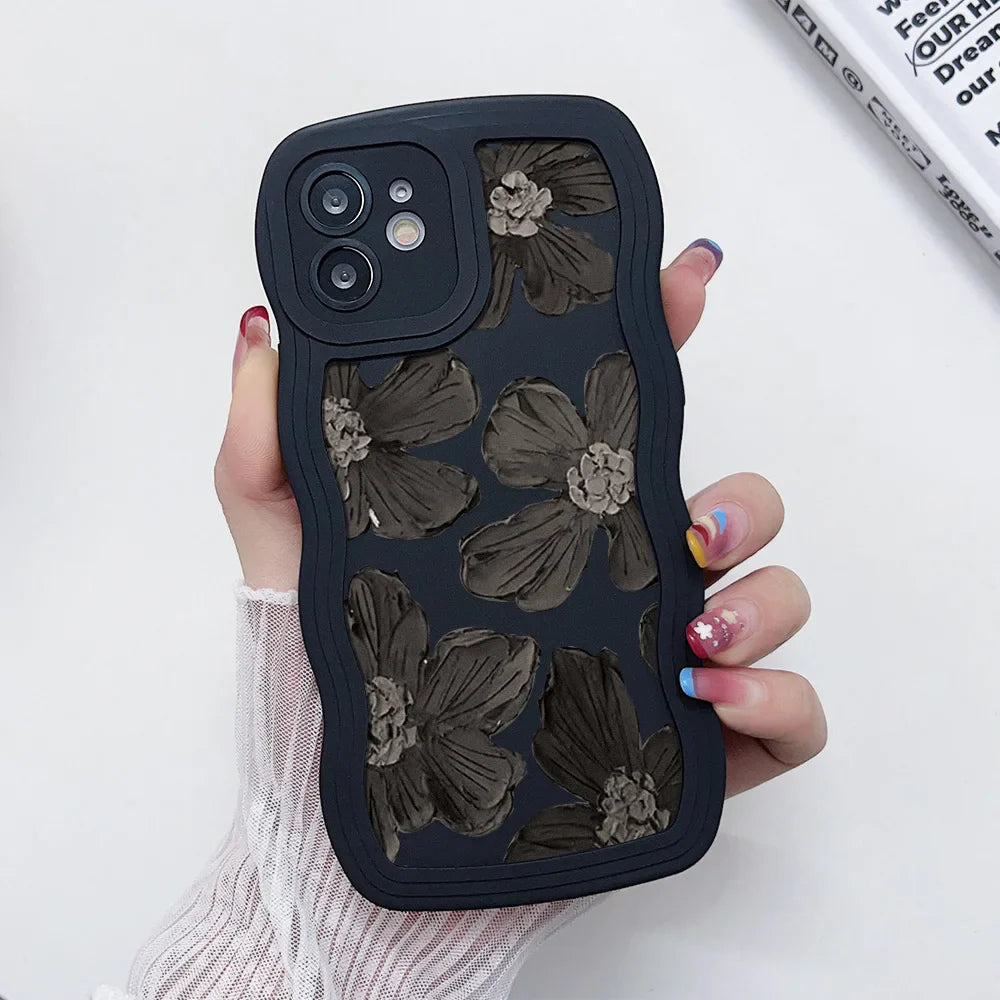 Flower Candy Color Silicone Soft Cover Phone Case