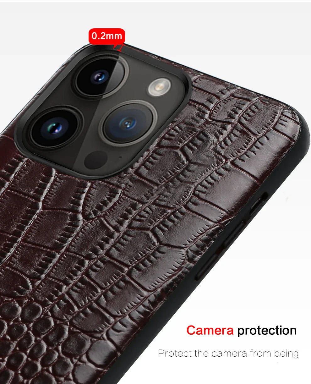 Genuine Leather iPhone Case for Apple iPhone 14 13 12 11 Pro Max Mini X XR XS 6S 7 8 SE 2020 Back Cover