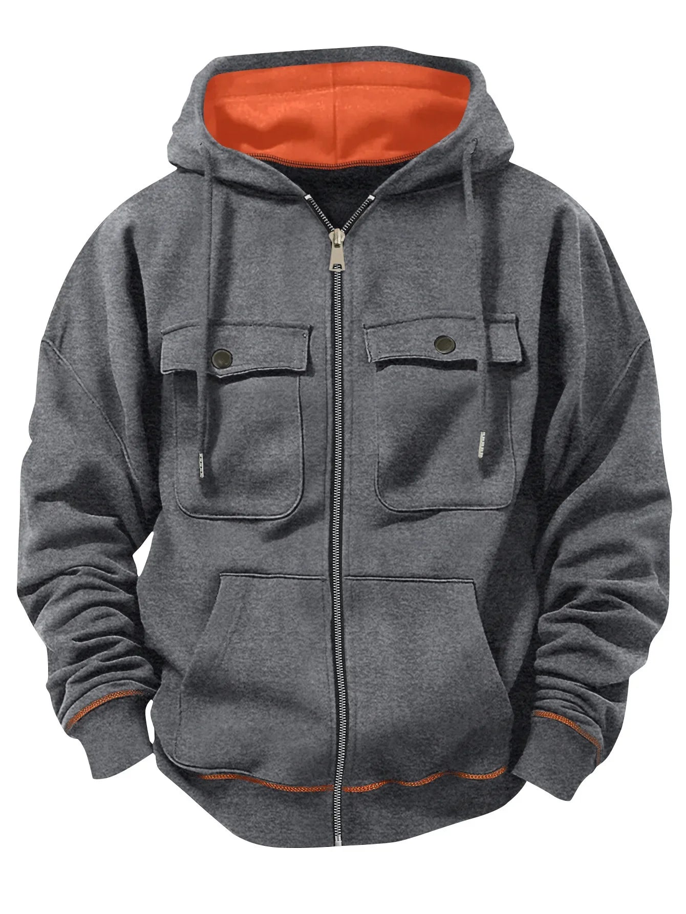 2025 Zipper Hoodies Autumn Winter Men's New Long Sleeve Hooded Sweatshirt Fashion Casual Male Outfit Sportwear Loose Fit Clothes
