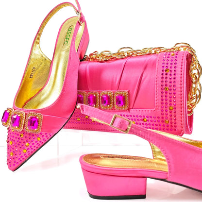 Lastest Italian Style Ladies Shoes with Matching Bag Set HMP1-9