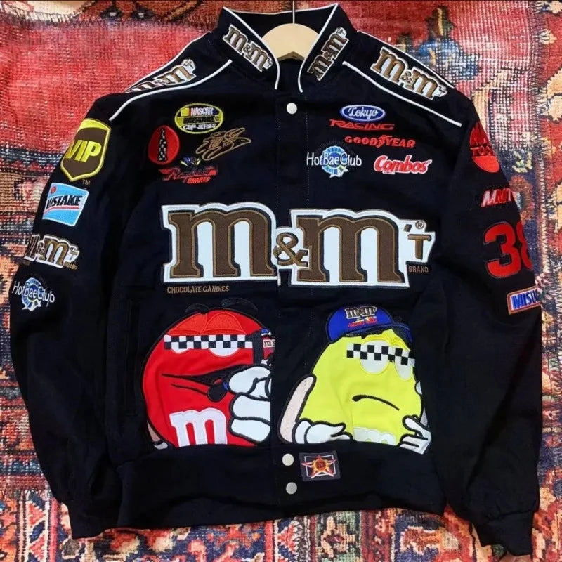 High Quality Autumn New Letter Embroidered Motorcycle Jackets Men Women Loose Versatile Hip-hop Stand Up Collar Varsity Jacket