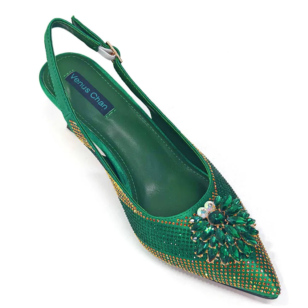2025 Italian Design Rhinestone Luxury Shoe & Bag Set
