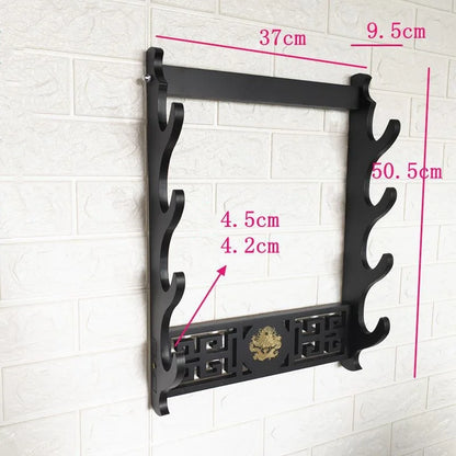 Wall Katana Support Sword Holder Wooden Wall Mount Multi-layer Stand Umbrella Rapier Shelf Display Support Weapon Bracket Holder