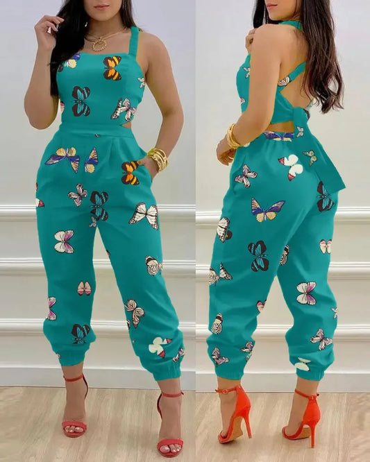 Elegant Summer Fashion Jumpsuit for Women - Shoulder Straps