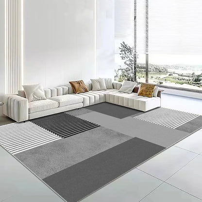 Modern Minimalist Geometric Patterned Living Room Bedroom Rugs Soft Texture Anti-Slip Stylish Home Floor Decor