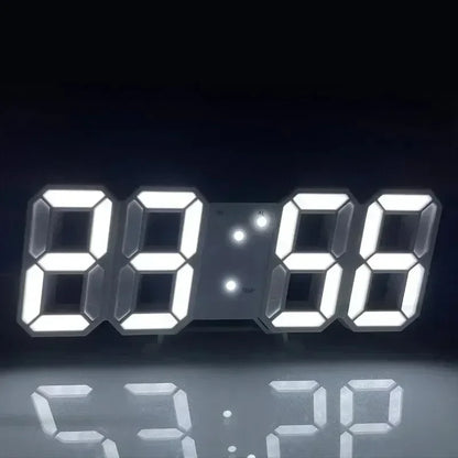 LED Digital Wall Clock - Modern Alarm Clock for Bedroom & Living Room
