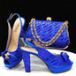 Peep Toe Women's Shoes with Matching Bag Set