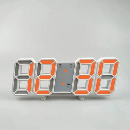 LED Digital Wall Clock - Modern Alarm Clock for Bedroom & Living Room