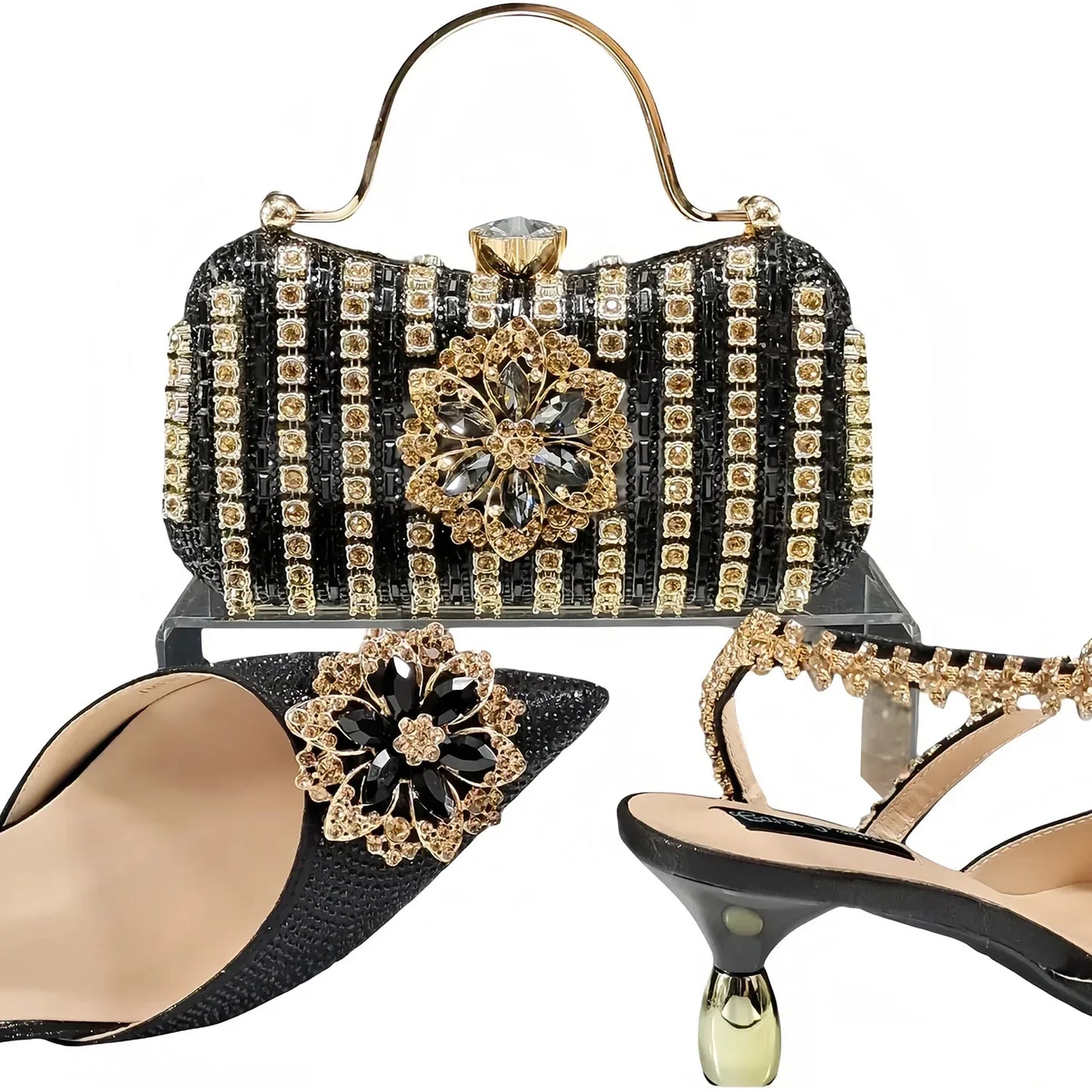 Lastest Italian Ladies Shoes with Matching Bag Set HKK1-6