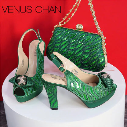 New Fashionable Ladies Shoes Matching Bag Set
