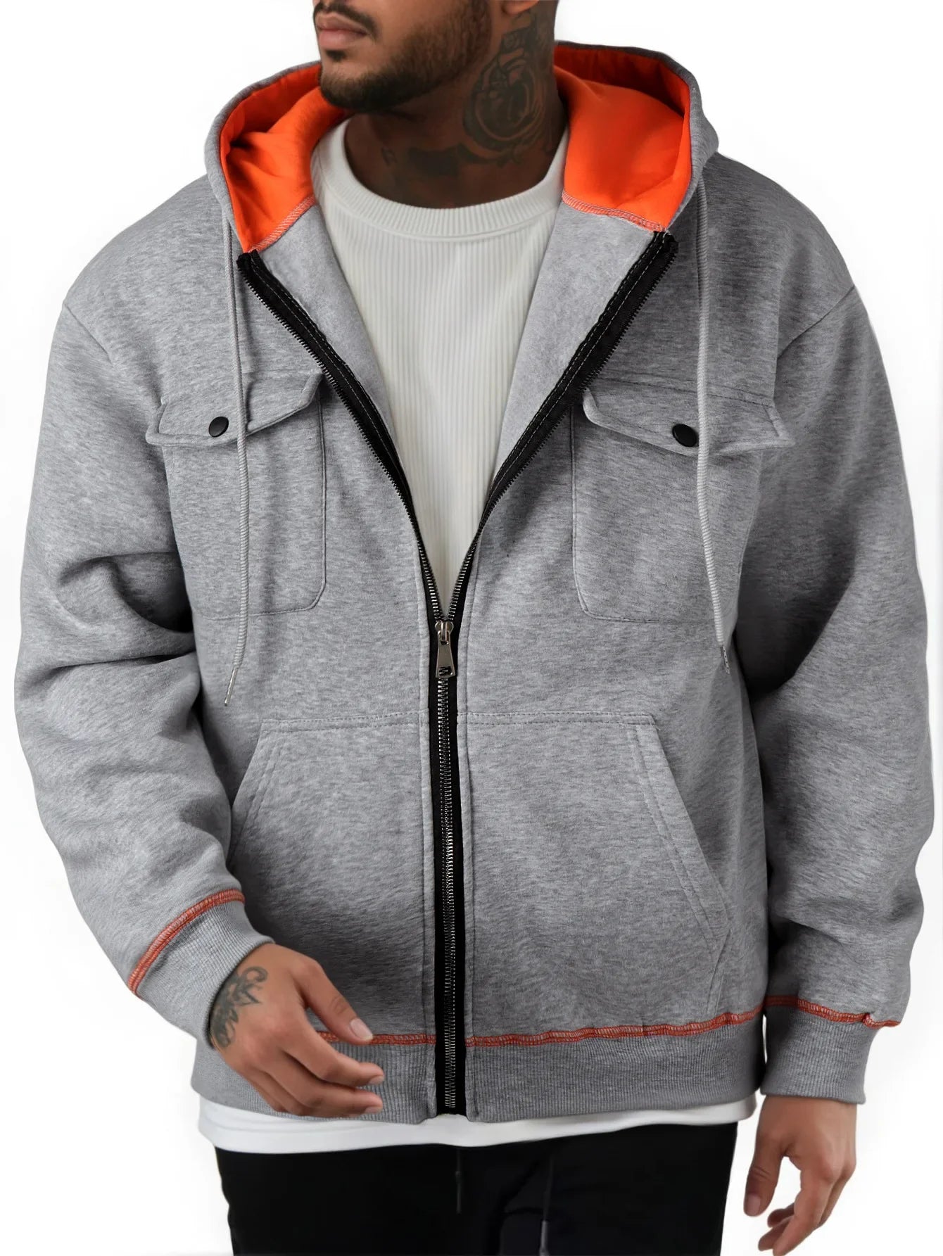 2025 Zipper Hoodies Autumn Winter Men's New Long Sleeve Hooded Sweatshirt Fashion Casual Male Outfit Sportwear Loose Fit Clothes