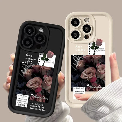 Rose Flower Luxury Silicone Phone Case