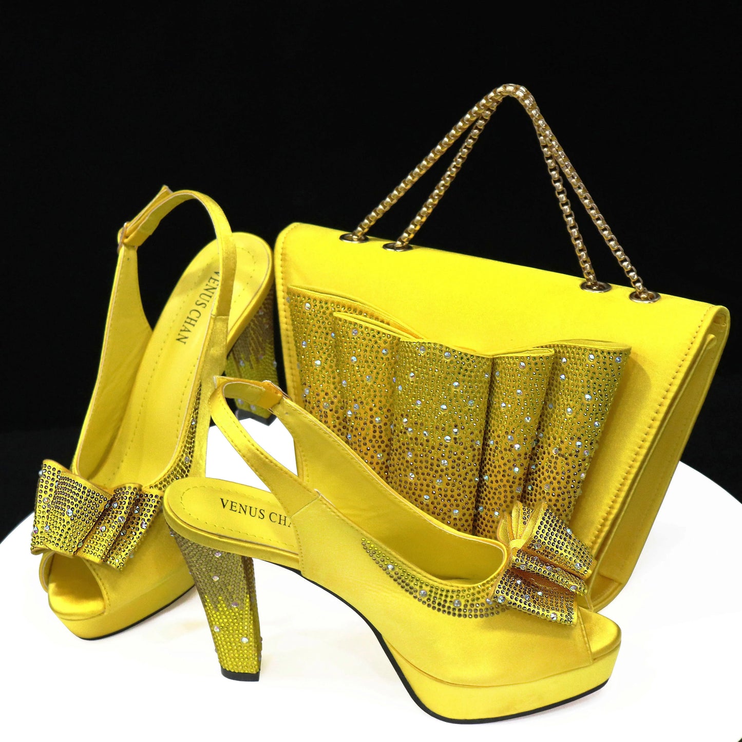 Italian gold Shoes And Bag Sets For Evening Party HTY1-1