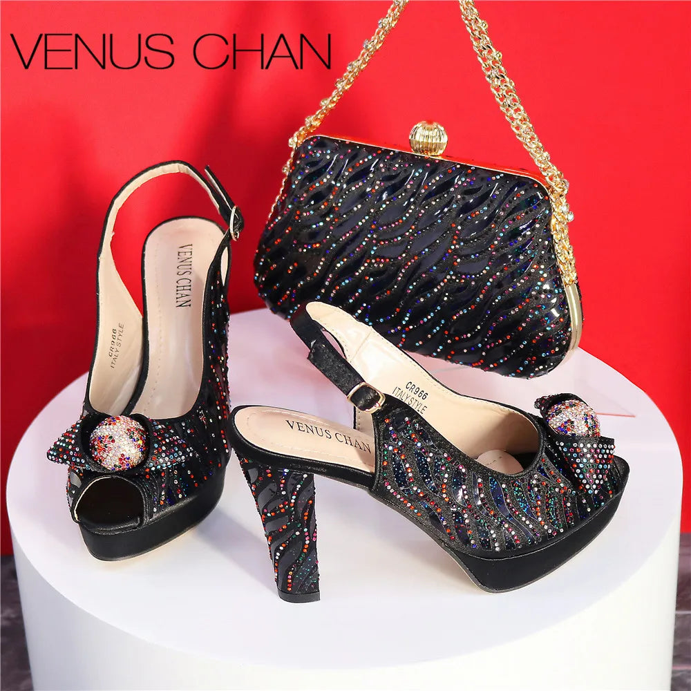 New Fashionable Ladies Shoes Matching Bag Set